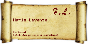 Haris Levente névjegykártya